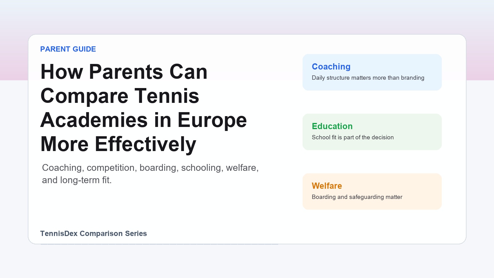 How Parents Can Compare Tennis Academies in Europe More Effectively